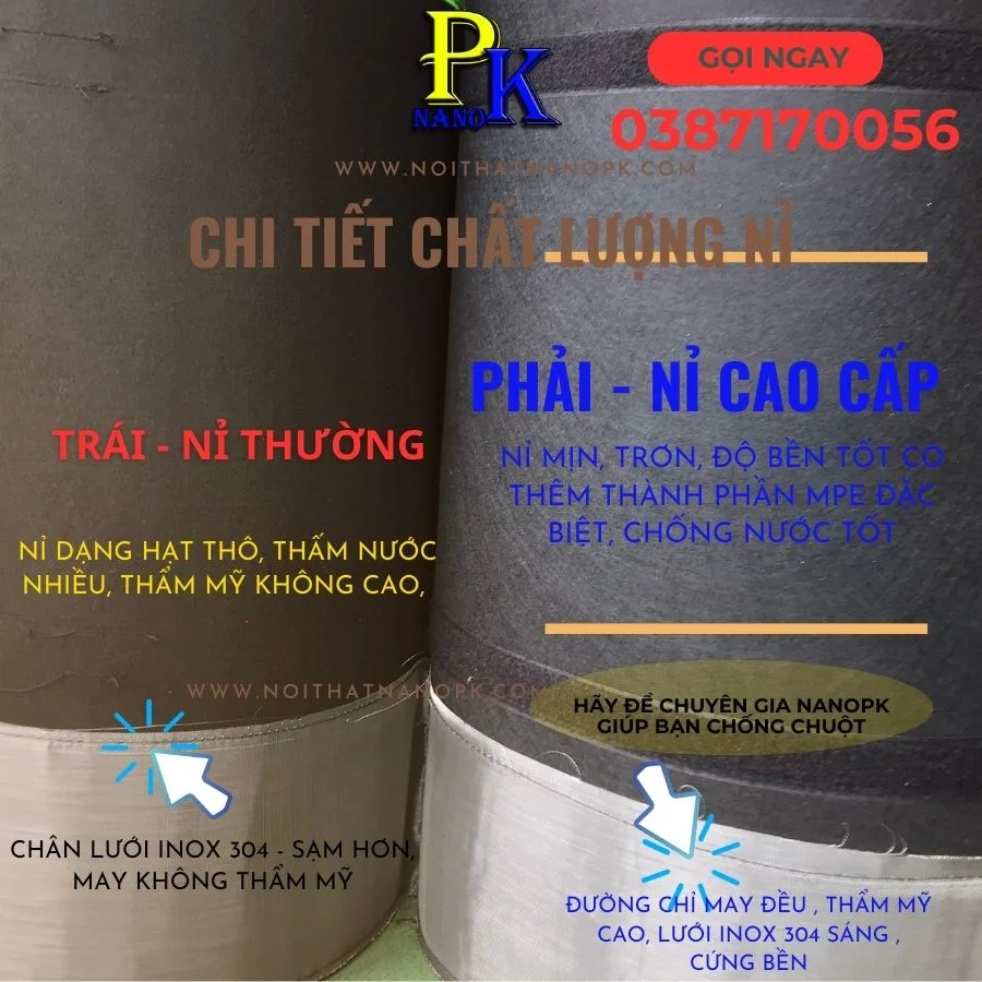 So sánh chất lượng lưới chống chuột ô tô Nanopk với thị trường