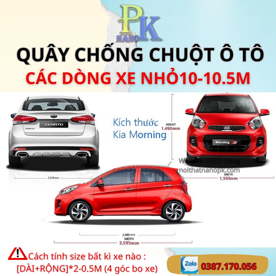 Hướng dẫn cách chọn size Quây chống chuột ô tô nanopk