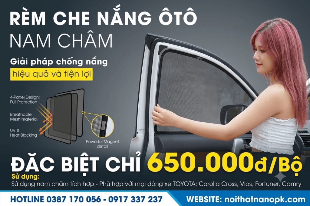 Rèm che nắng nam châm ô tô NanoPK