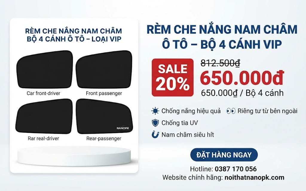 Rèm Che Nắng Nam Châm Ô Tô Đà Nẵng