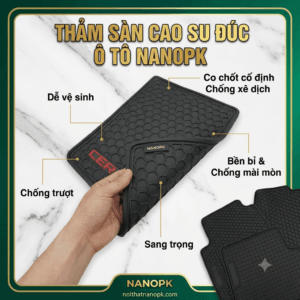 Thảm lót sàn ô tô Cao Cấp NANOPK - Chống Thấm, Không Mùi, Vừa Vặn Mọi Dòng Xe tham lot san cao su o to cao cap nanopk V